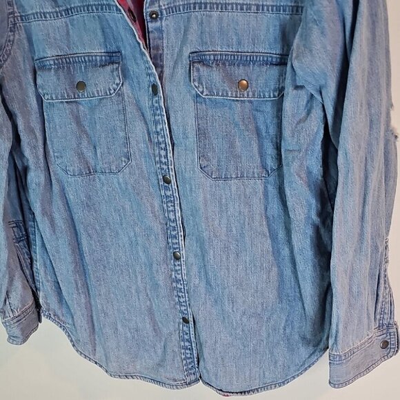 American Eagle Outfitters Distressed Medium Blue Jean Jacket - Picture 3 of 10